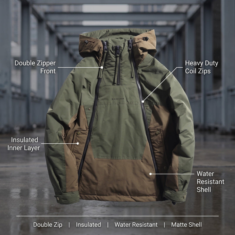 Men's Insulated Techwear Jacket with Double Zip Front - product view 2 | Buffalo Gears