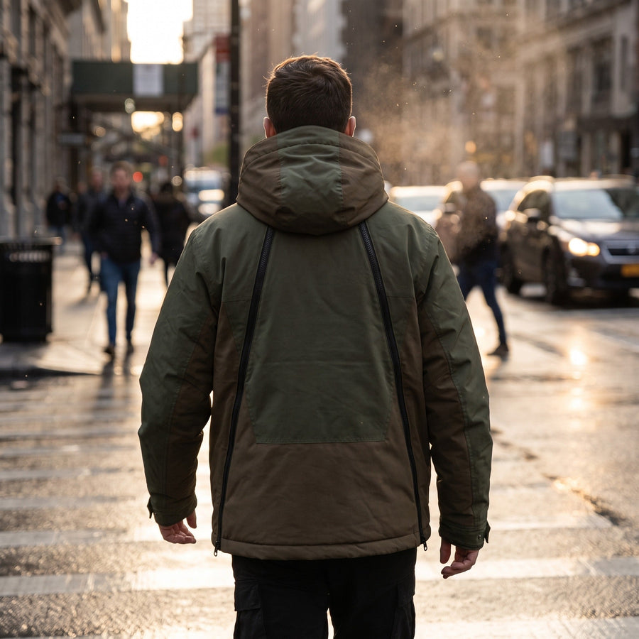 Men's Insulated Techwear Jacket with Double Zip Front - product view 3 | Buffalo Gears