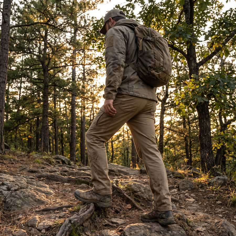 Men's Khaki Stretch Trousers for Duty and Trail Wear - product view 2 | Buffalo Gears
