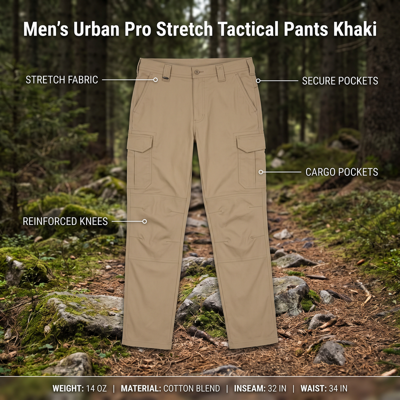 Men's Khaki Stretch Trousers for Duty and Trail Wear - product view 3 | Buffalo Gears