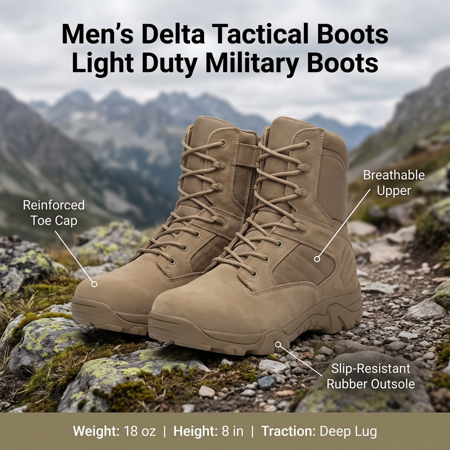 Men's Light-Duty Tactical Boots for Rugged Terrain - product view 3 | Buffalo Gears