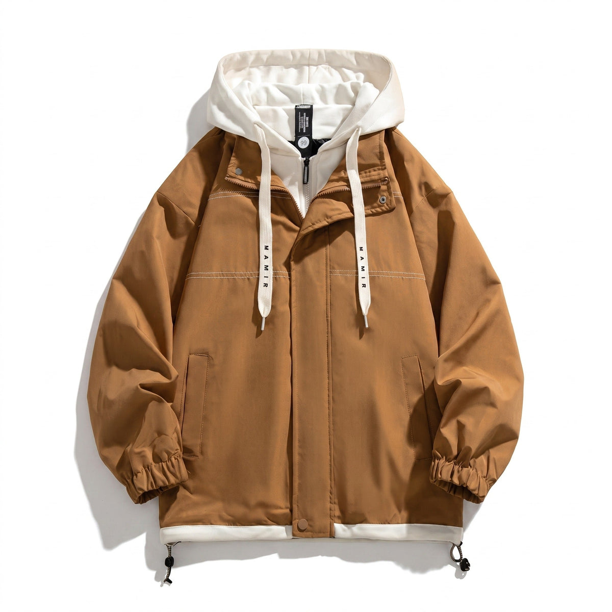 Men's Lightweight Insulated Hooded Jacket with Drawstring Hem - product view 1 | Buffalo Gears