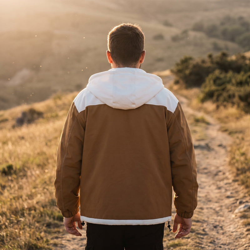 Men's Lightweight Insulated Hooded Jacket with Drawstring Hem - product view 3 | Buffalo Gears