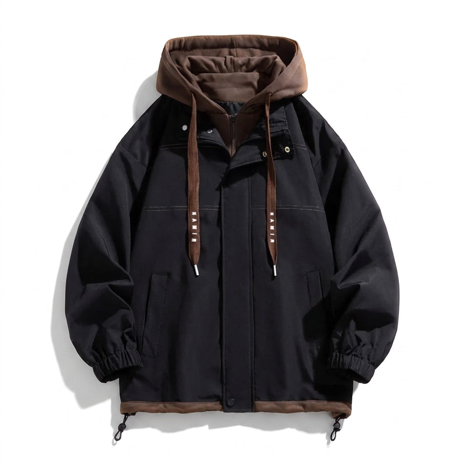 Men's Lightweight Insulated Hooded Jacket with Drawstring Hem - product view 6 | Buffalo Gears