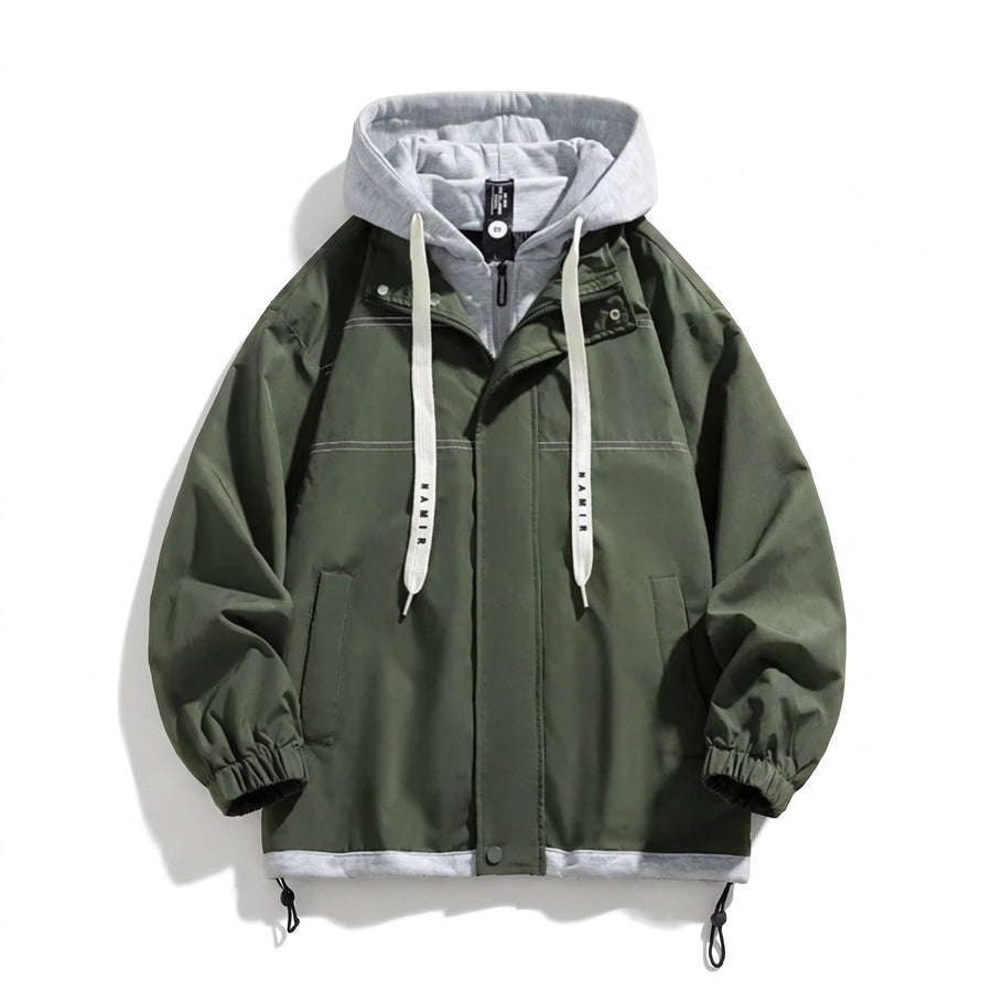 Men's Lightweight Insulated Hooded Jacket with Drawstring Hem - product view 8 | Buffalo Gears