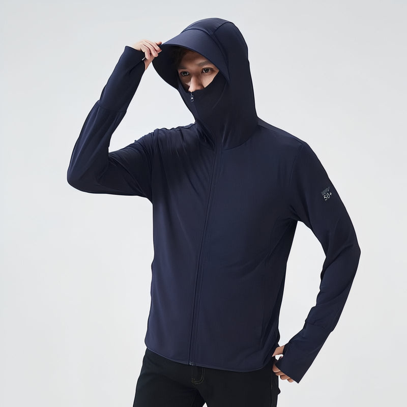 Men's Lightweight UPF 50+ Hiking Sun Hoodie Jacket - product view 5 | Buffalo Gears