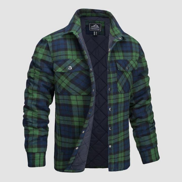 Men's Lined Plaid Lumberjack Jacket for Outdoor Work
