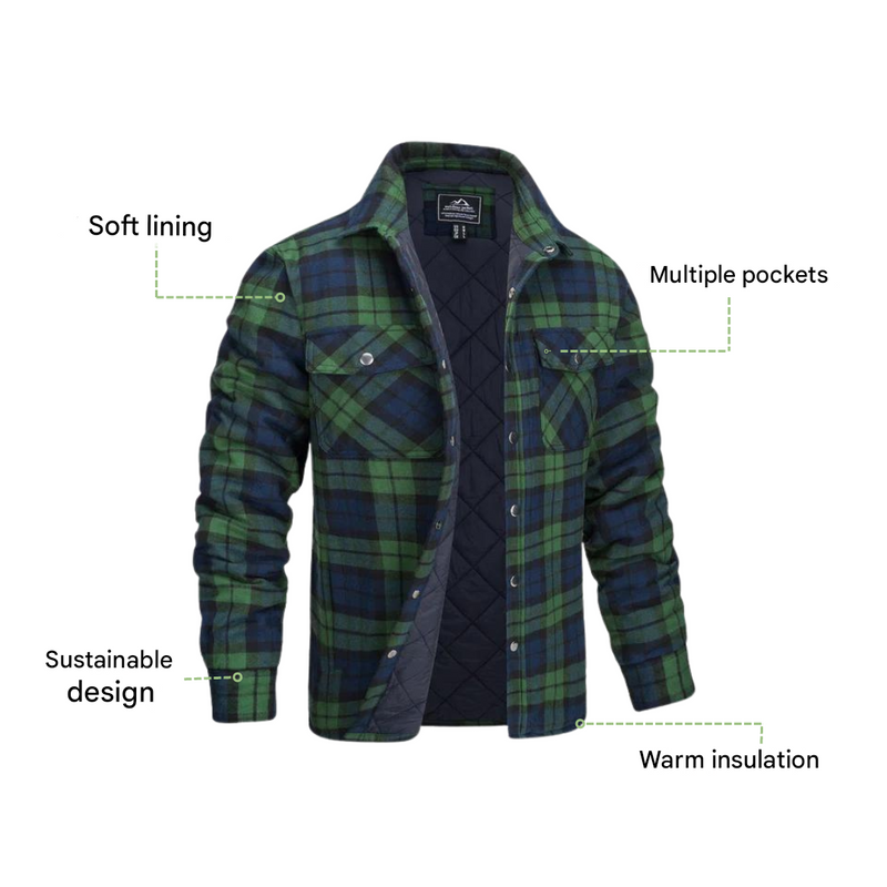 Men's Lined Plaid Lumberjack Jacket for Outdoor Work - product view 9 | Buffalo Gears