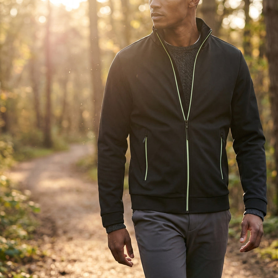 Men's Long Zip Knitted Jumper for Autumn and Winter - product view 3 | Buffalo Gears