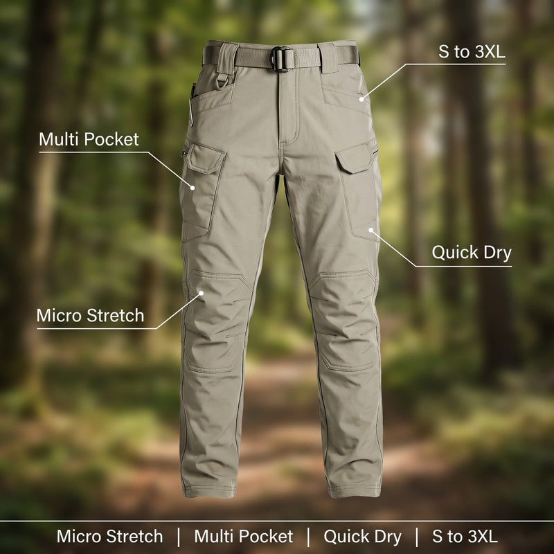 Men's Micro Stretch Cargo Trousers for Hiking and Fishing - product view 2 | Buffalo Gears