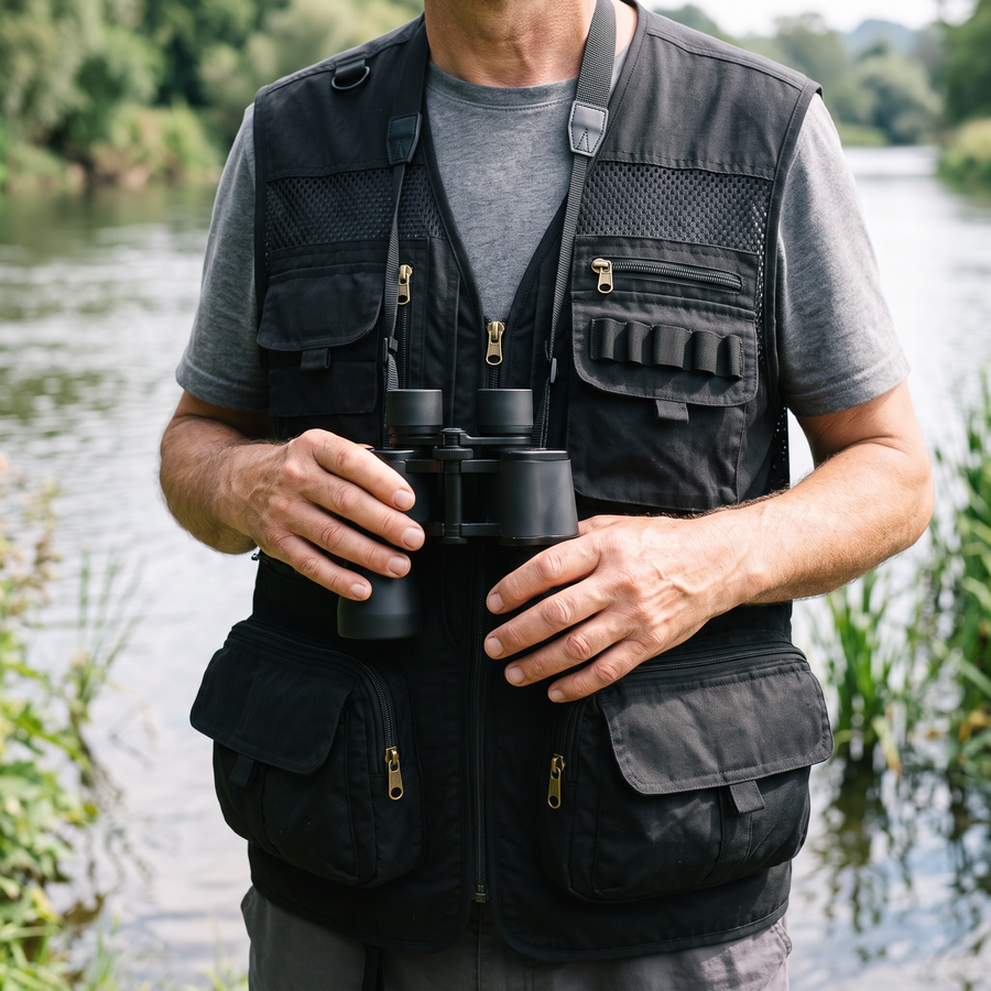 Men's Multi-Pocket Cargo Vest for Fishing and Hiking - product view 2 | Buffalo Gears