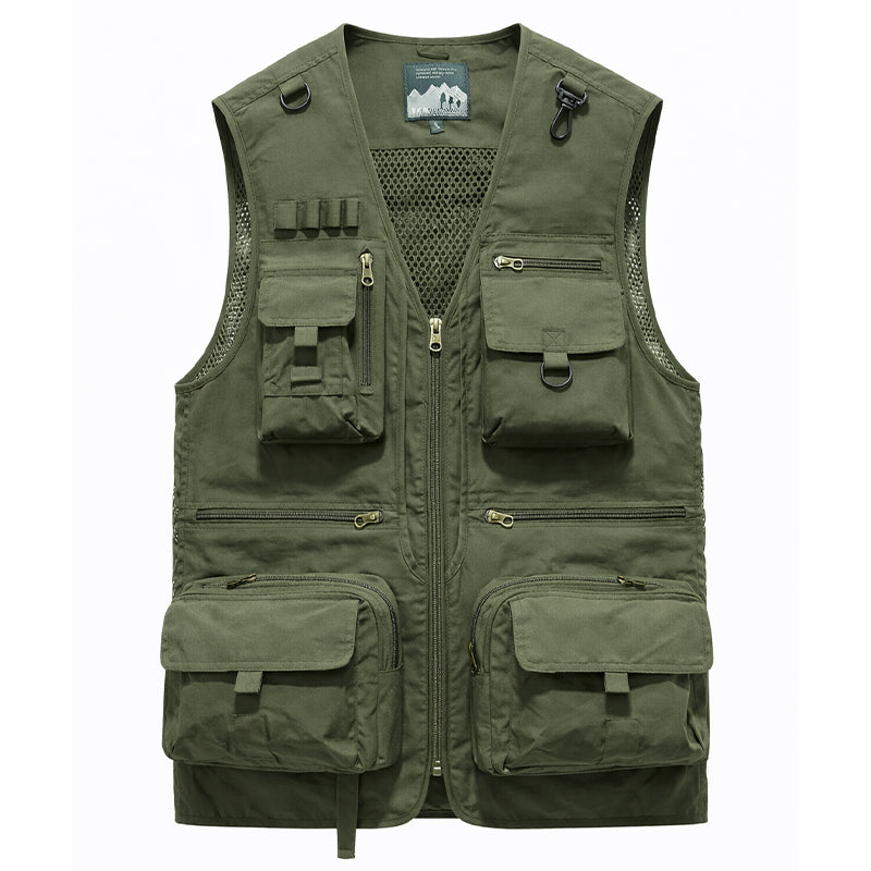 Men's Multi-Pocket Cargo Vest for Fishing and Hiking - product view 6 | Buffalo Gears