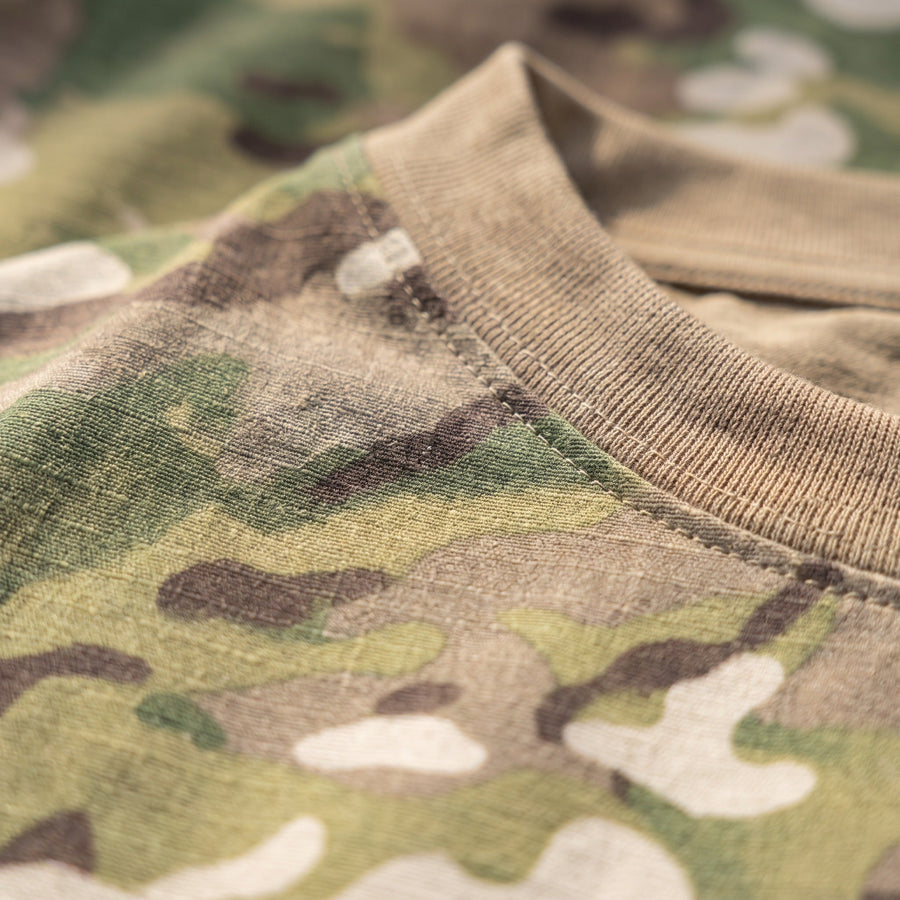 Men's Multicam Crew Neck Tactical T-Shirt in Polyester - product view 4 | Buffalo Gears
