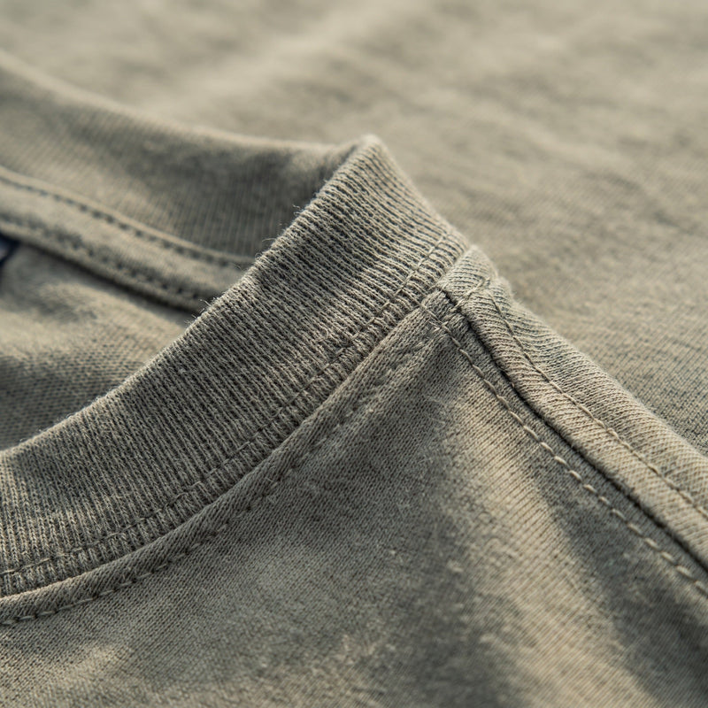 Men's Olive Green Cotton Military T-Shirt, Short Sleeve - product view 4 | Buffalo Gears