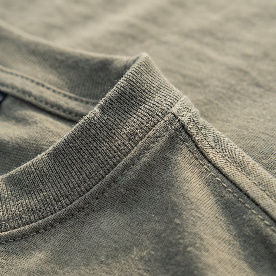 Men's Olive Green Cotton Military T-Shirt, Short Sleeve - product view 4 | Buffalo Gears