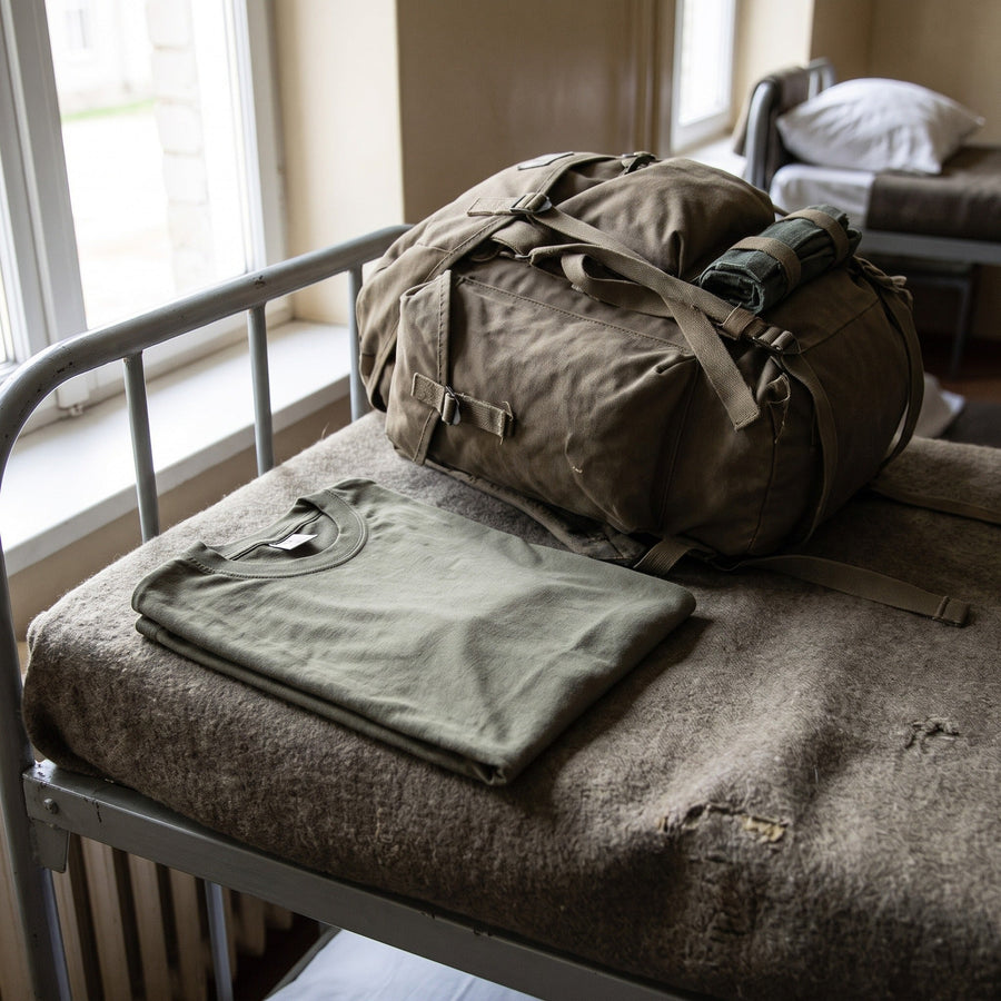 Men's Olive Green Cotton Military T-Shirt, Short Sleeve - product view 5 | Buffalo Gears
