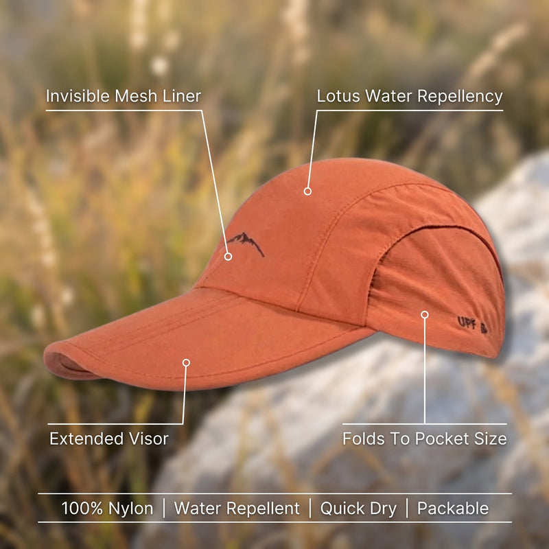 Men's Packable Nylon Sports Cap with Extended Visor - product view 2 | Buffalo Gears
