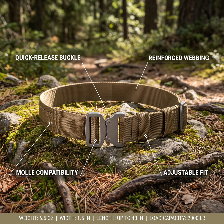 Men's Quick-Release Battle Belt for Tactical Loadouts - product view 3 | Buffalo Gears