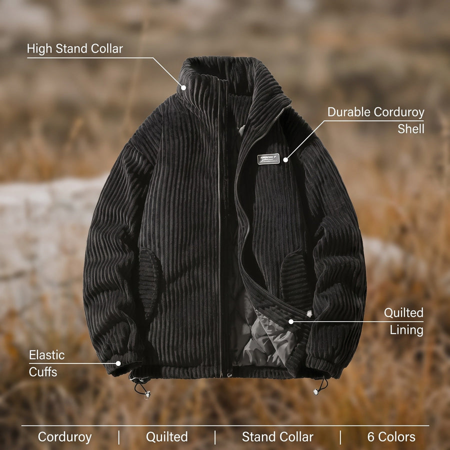 Men's Quilted Corduroy Jacket with Stand Collar - product view 2 | Buffalo Gears