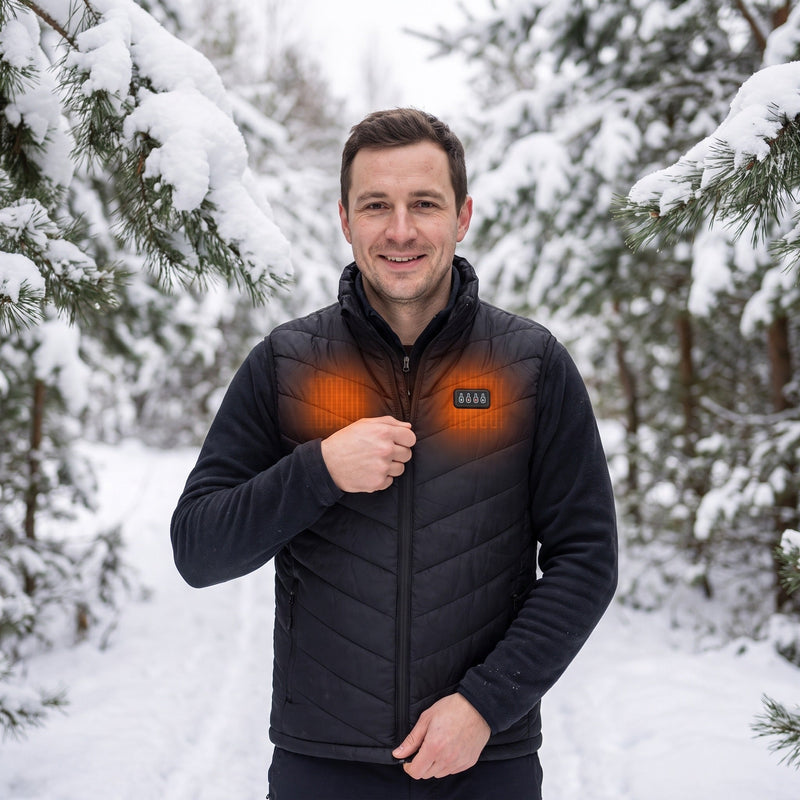 Men's Quilted Heated Body Warmer with 28 Heat Zones, USB Powered - product view 2 | Buffalo Gears