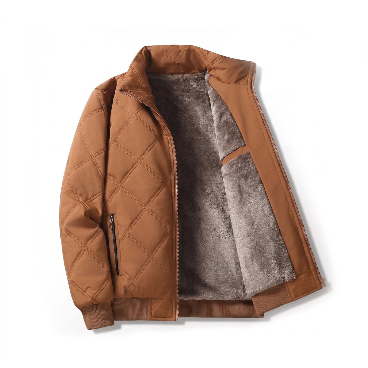 Men's Quilted Winter Coat with Fleece Lining and Stand Collar - product view 1 | Buffalo Gears