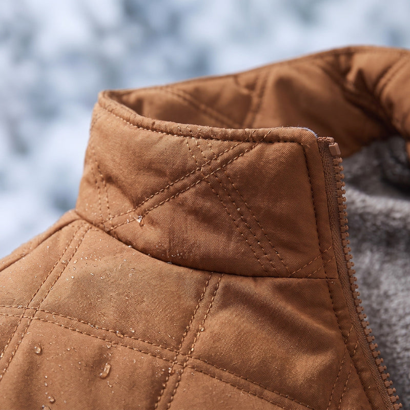 Men's Quilted Winter Coat with Fleece Lining and Stand Collar - product view 4 | Buffalo Gears