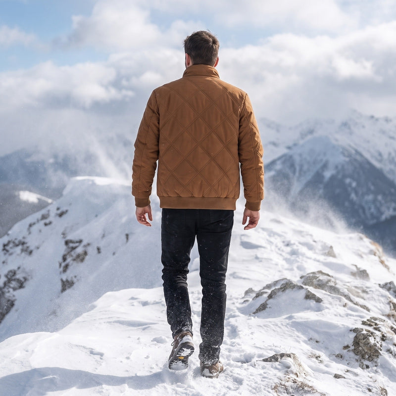 Men's Quilted Winter Coat with Fleece Lining and Stand Collar - product view 5 | Buffalo Gears