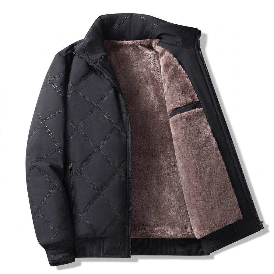 Men's Quilted Winter Coat with Fleece Lining and Stand Collar - product view 6 | Buffalo Gears