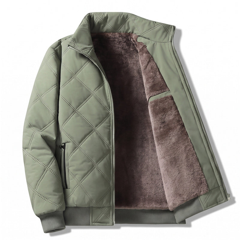 Men's Quilted Winter Coat with Fleece Lining and Stand Collar - product view 7 | Buffalo Gears