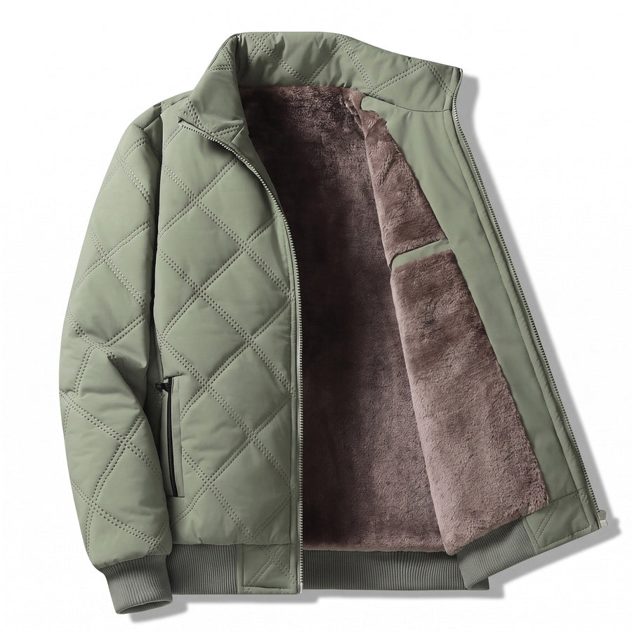 Men's Quilted Winter Coat with Fleece Lining and Stand Collar - product view 7 | Buffalo Gears