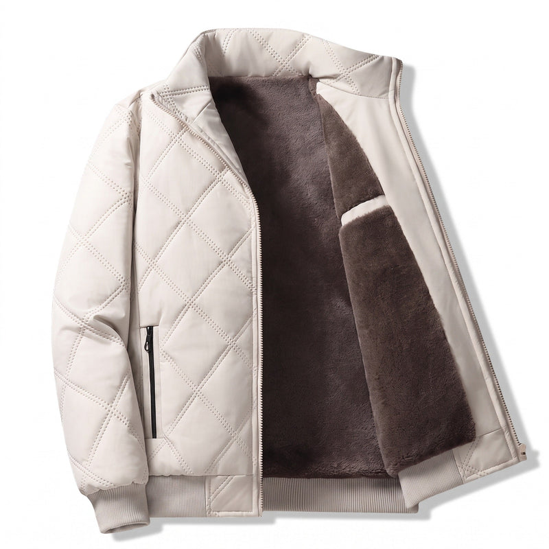 Men's Quilted Winter Coat with Fleece Lining and Stand Collar - product view 8 | Buffalo Gears