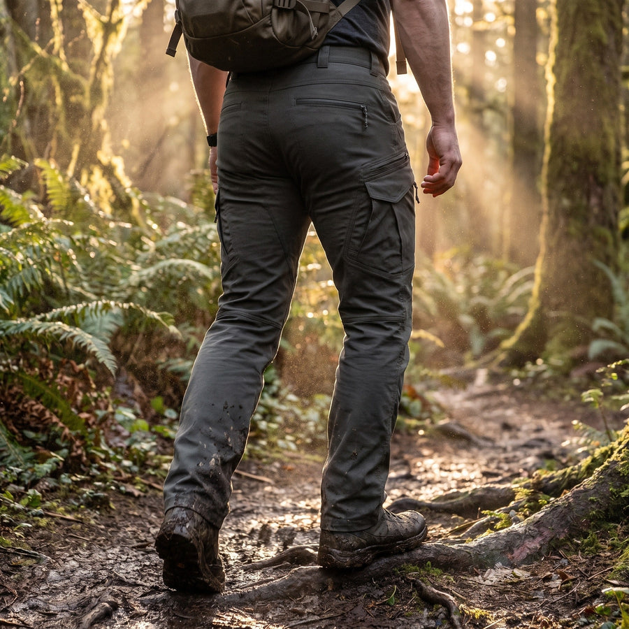 Men's Reinforced Tactical Trek Trousers, Waterproof Fabric - product view 3 | Buffalo Gears