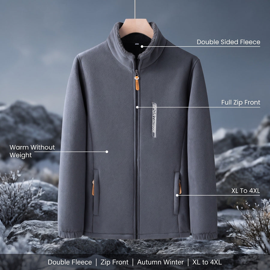 Men's Reversible Double Sided Fleece Jacket, Full Zip - product view 2 | Buffalo Gears