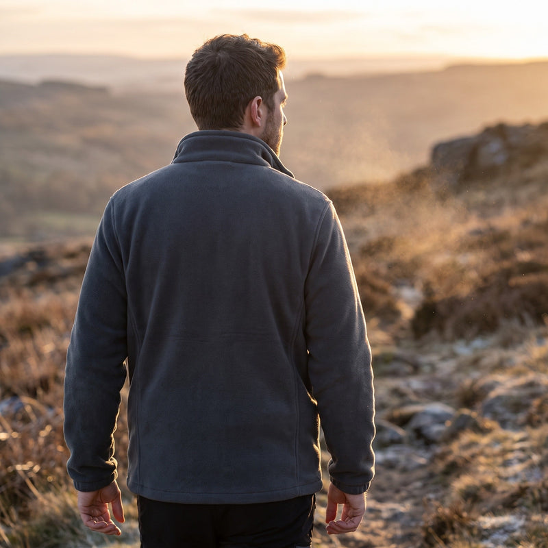 Men's Reversible Double Sided Fleece Jacket, Full Zip - product view 3 | Buffalo Gears