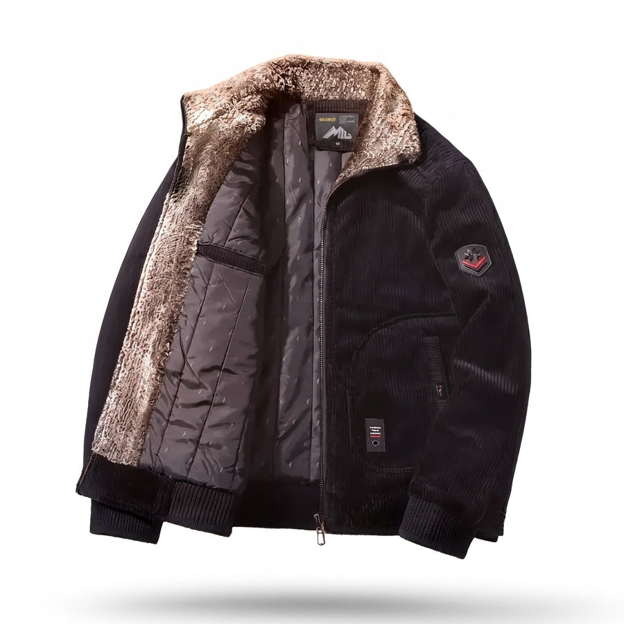 Men's Sherpa Lined Corduroy Bomber with Ribbed Cuffs - product view 6 | Buffalo Gears
