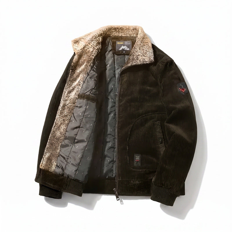 Men's Sherpa Lined Corduroy Bomber with Ribbed Cuffs - product view 7 | Buffalo Gears