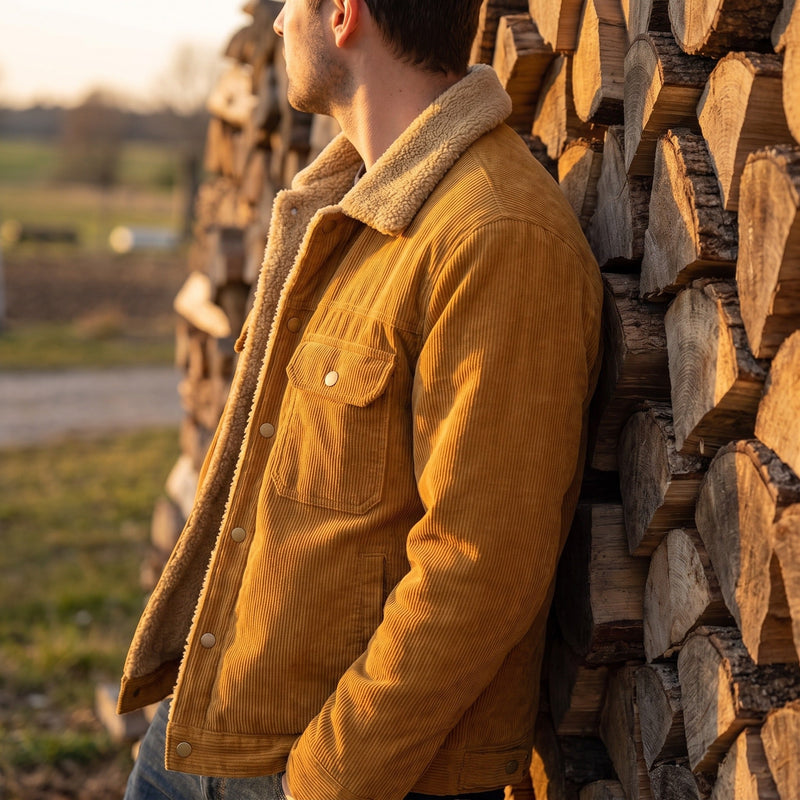 Men's Sherpa Lined Corduroy Shirt Jacket, Button Up - product view 5 | Buffalo Gears