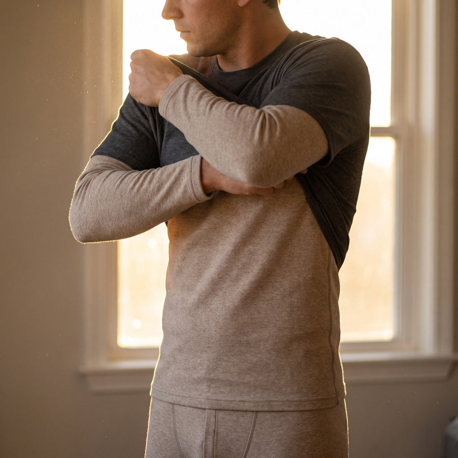 Men's Slim Fit Base Layer Set with Long Sleeve Top - product view 3 | Buffalo Gears