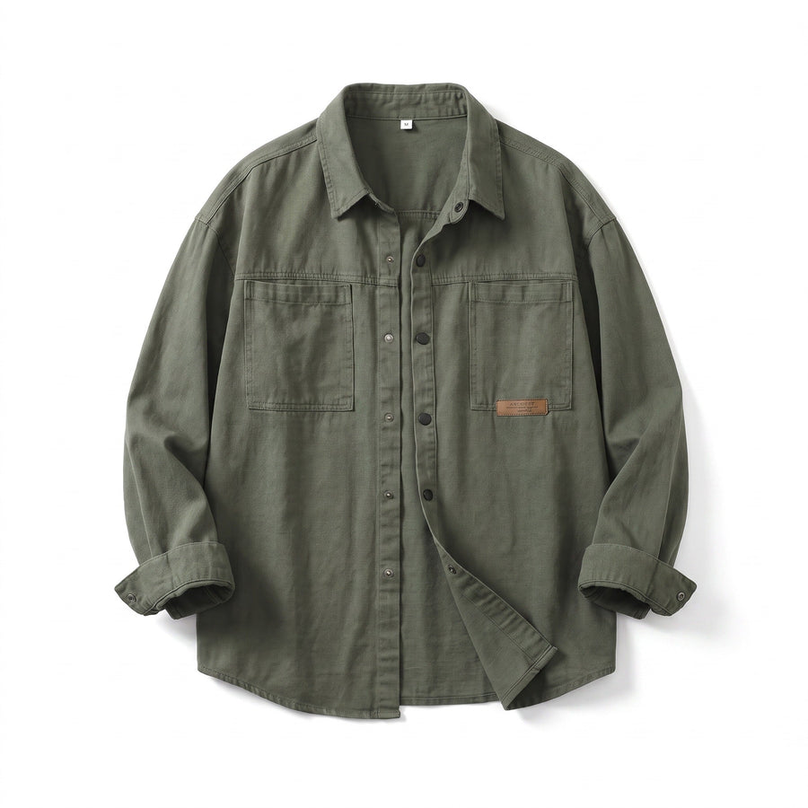 Men's Snap Button Cotton Work Shirt with Chest Pockets - product view 1 | Buffalo Gears