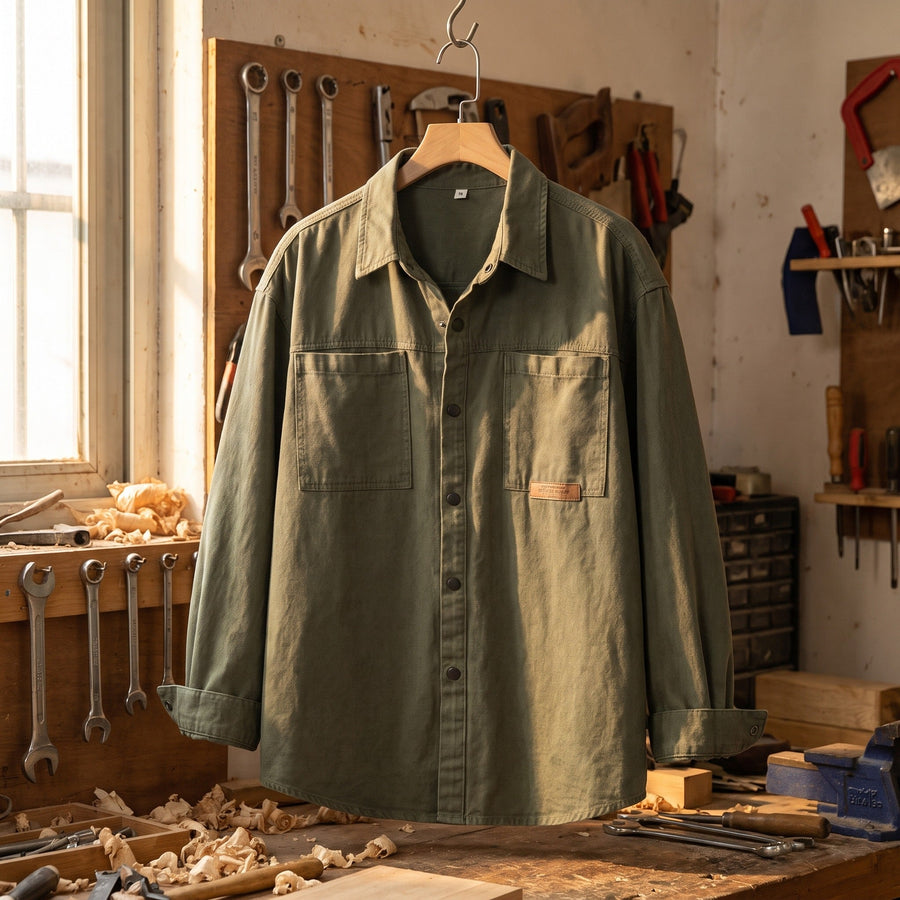 Men's Snap Button Cotton Work Shirt with Chest Pockets - product view 5 | Buffalo Gears