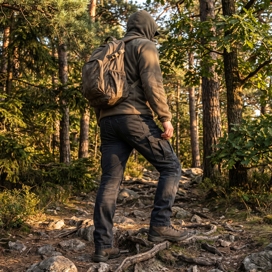 Men's Stretch Tactical Denim Trousers with Cargo Pockets - product view 2 | Buffalo Gears