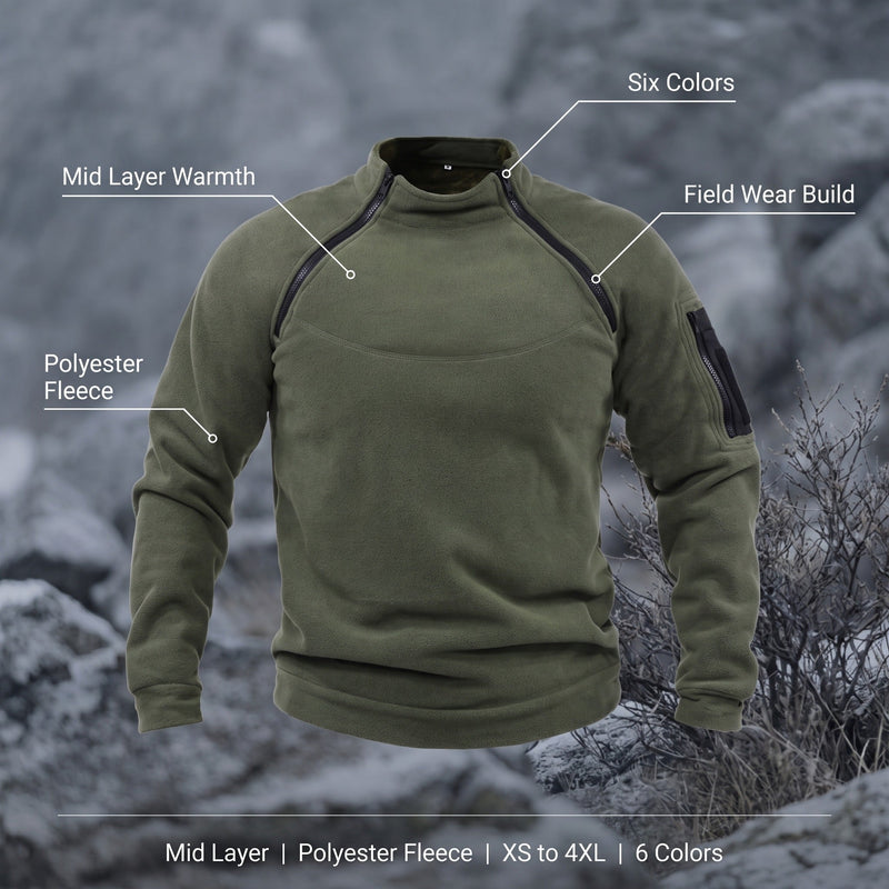 Men's Tactical Fleece Jacket for Mid-Layer Warmth - product view 2 | Buffalo Gears