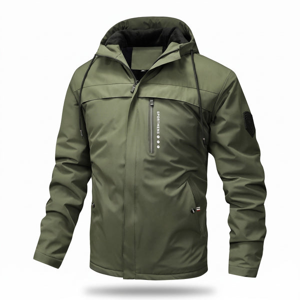 Men's Thick Padded Winter Jacket with Built In Hood