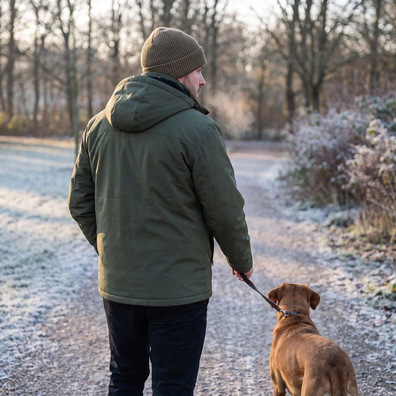 Men's Thick Padded Winter Jacket with Built In Hood - product view 4 | Buffalo Gears