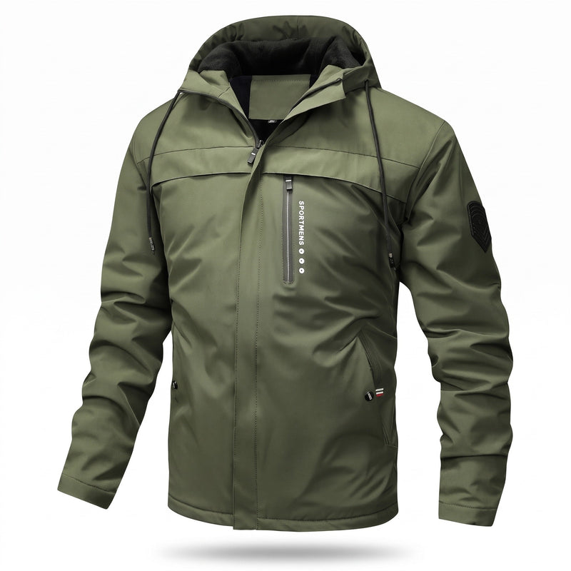 Men's Thick Padded Winter Jacket with Built In Hood - product view 6 | Buffalo Gears