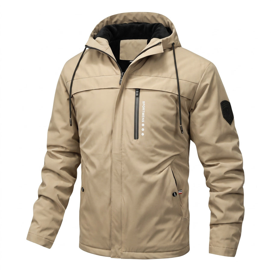 Men's Thick Padded Winter Jacket with Built In Hood - product view 7 | Buffalo Gears