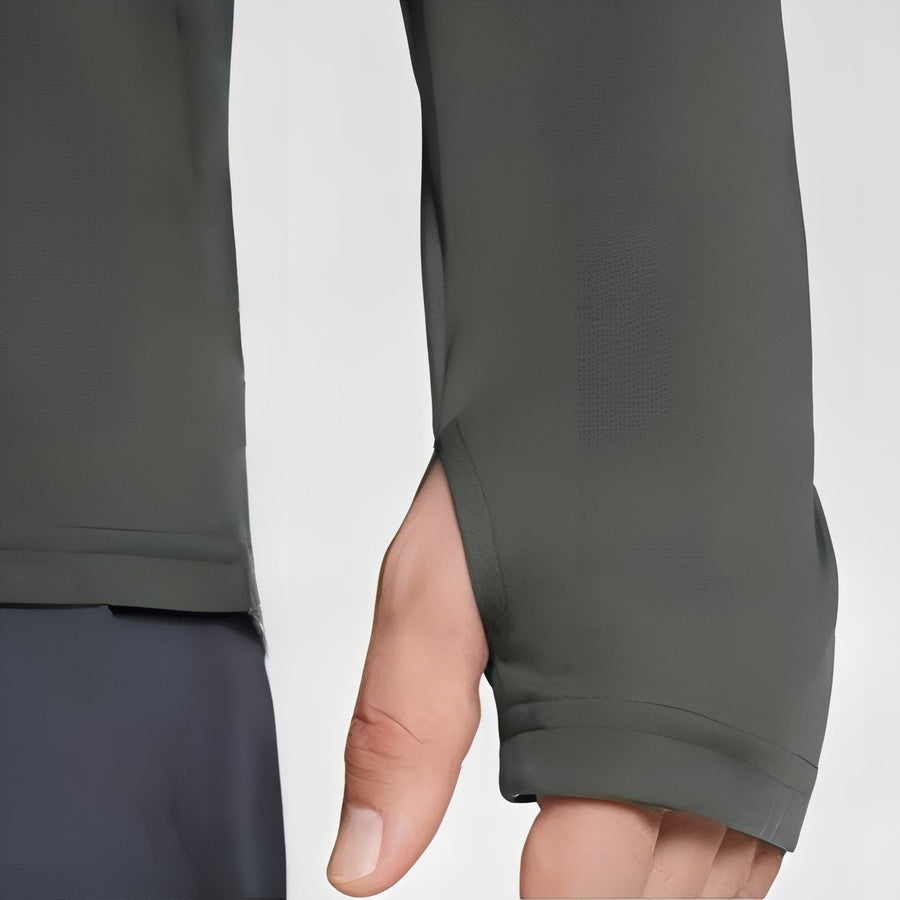 Men's UPF 50+ Hooded Sun Shirt for Hiking Trails - product view 11 | Buffalo Gears