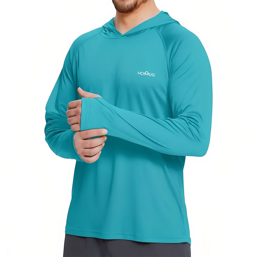Men's UPF 50+ Hooded Sun Shirt for Hiking Trails - product view 15 | Buffalo Gears