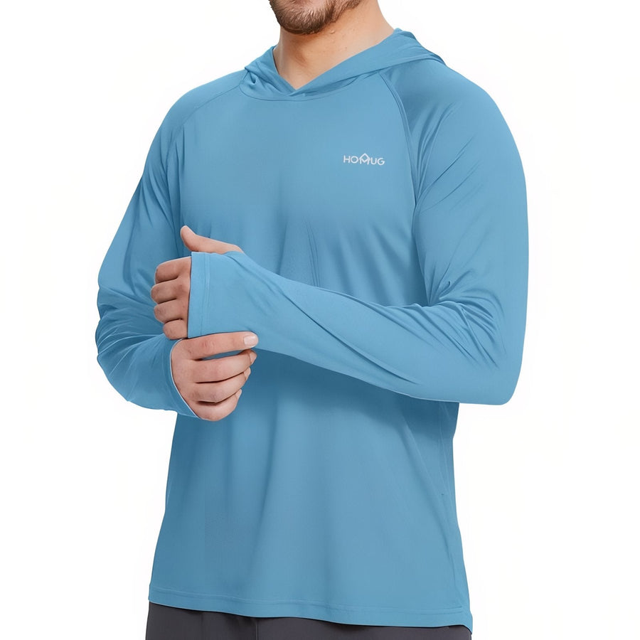 Men's UPF 50+ Hooded Sun Shirt for Hiking Trails - product view 17 | Buffalo Gears