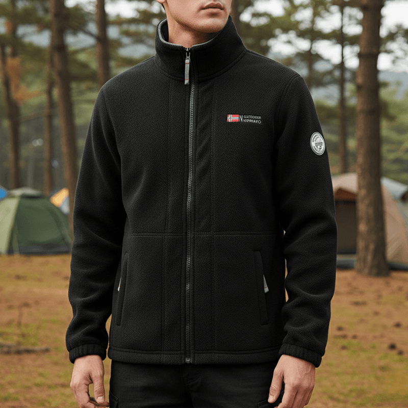 Men's Warm Fleece Jacket for Autumn and Winter Hikes - product view 2 | Buffalo Gears